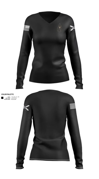 Womens Long Sleeve Vneck Shirt, FLB, Army, Teamtime, Team time, sublimation, custom sports apparel, team uniforms, spirit wear, spiritwear, sports uniforms, custom shirts, team store, custom team store, fundraiser sports, apparel fundraiser