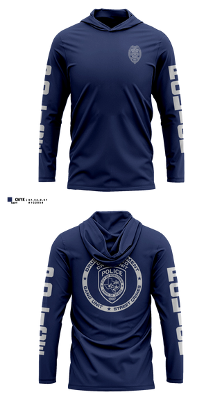 Long Sleeve hooded sunshirt, Robstown Police Department Organized Crime Unit, Police, Teamtime, Team time, sublimation, custom sports apparel, team uniforms, spirit wear, spiritwear, sports uniforms, custom shirts, team store, custom team store, fundraiser sports, apparel fundraiser