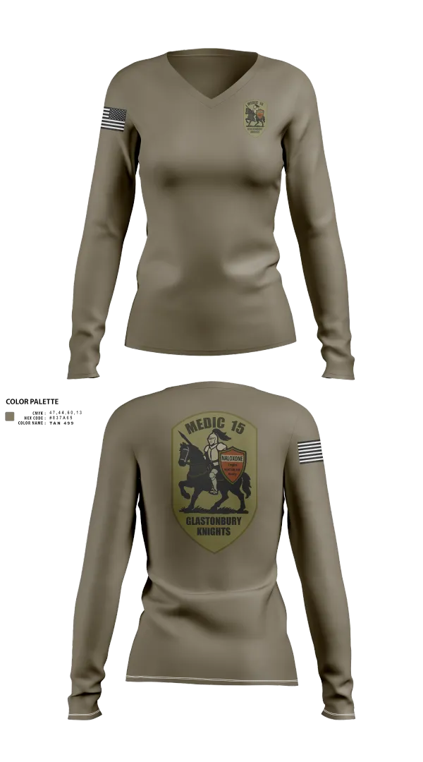 Womens Long Sleeve Vneck Shirt, Engine 15, , Teamtime, Team time, sublimation, custom sports apparel, team uniforms, spirit wear, spiritwear, sports uniforms, custom shirts, team store, custom team store, fundraiser sports, apparel fundraiser