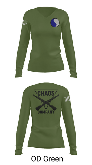 Womens Long Sleeve Vneck Shirt, C-Co 1/116 29th IN BDE, , Teamtime, Team time, sublimation, custom sports apparel, team uniforms, spirit wear, spiritwear, sports uniforms, custom shirts, team store, custom team store, fundraiser sports, apparel fundraiser