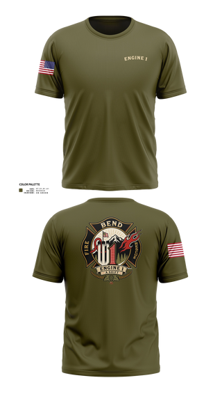 Old School Cotton Feel Shirt, Engine 1, Fire Department, Teamtime, Team time, sublimation, custom sports apparel, team uniforms, spirit wear, spiritwear, sports uniforms, custom shirts, team store, custom team store, fundraiser sports, apparel fundraiser