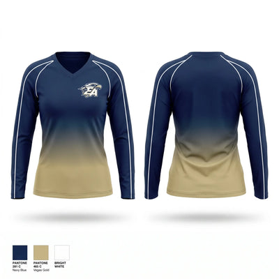 Everett Alvarez Eagles 10380799 Women's Long Sleeve V-neck Shirt - 1