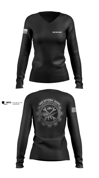 Womens Long Sleeve Vneck Shirt, FMS 6, National Guard, Teamtime, Team time, sublimation, custom sports apparel, team uniforms, spirit wear, spiritwear, sports uniforms, custom shirts, team store, custom team store, fundraiser sports, apparel fundraiser