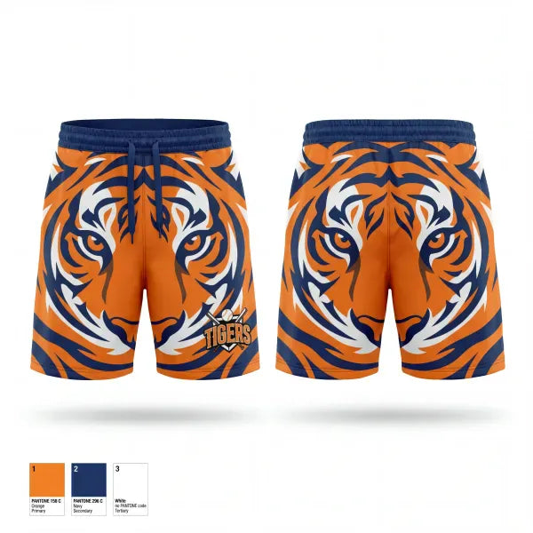 Athletic Shorts With Pockets, Malone Tigers, Baseball, Teamtime, Team time, sublimation, custom sports apparel, team uniforms, spirit wear, spiritwear, sports uniforms, custom shirts, team store, custom team store, fundraiser sports, apparel fundraiser