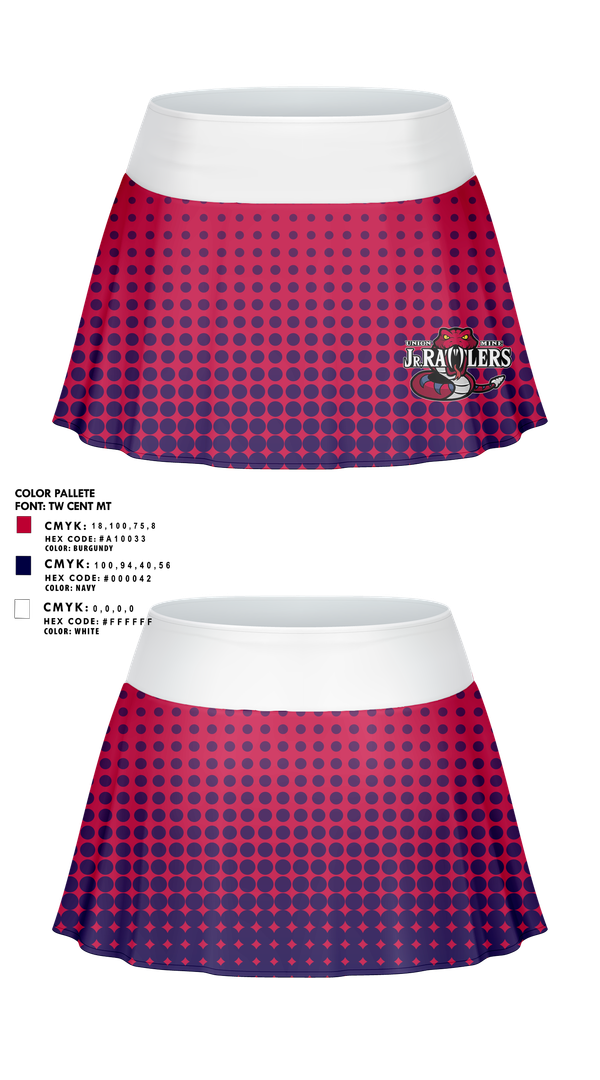 Skort, Union Mine Jr. Rattlers Football And Cheer, , Teamtime, Team time, sublimation, custom sports apparel, team uniforms, spirit wear, spiritwear, sports uniforms, custom shirts, team store, custom team store, fundraiser sports, apparel fundraiser