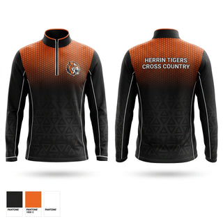 Quarter Zip Jacket, HERRIN TIGERS, Cross Country, Teamtime, Team time, sublimation, custom sports apparel, team uniforms, spirit wear, spiritwear, sports uniforms, custom shirts, team store, custom team store, fundraiser sports, apparel fundraiser