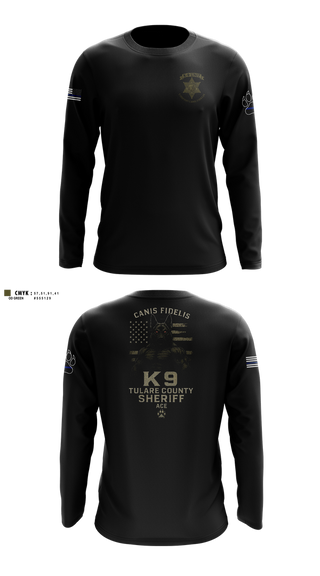 Long Sleeve Performance Shirt, Tulare County Sheriff K-9 Unit, Police, Teamtime, Team time, sublimation, custom sports apparel, team uniforms, spirit wear, spiritwear, sports uniforms, custom shirts, team store, custom team store, fundraiser sports, apparel fundraiser