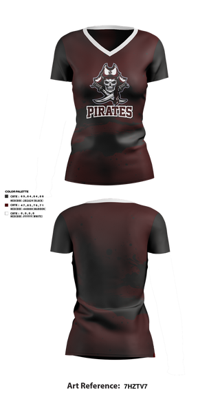 Womens Short Sleeve Vneck Shirt, PIRATES, , Teamtime, Team time, sublimation, custom sports apparel, team uniforms, spirit wear, spiritwear, sports uniforms, custom shirts, team store, custom team store, fundraiser sports, apparel fundraiser