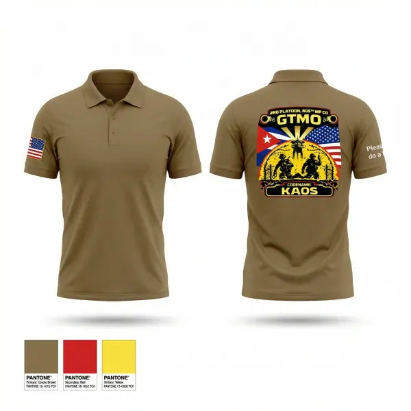 Short Sleeve Performance Polo, 805th MP CO, 2nd Platoon, Army, Teamtime, Team time, sublimation, custom sports apparel, team uniforms, spirit wear, spiritwear, sports uniforms, custom shirts, team store, custom team store, fundraiser sports, apparel fundraiser