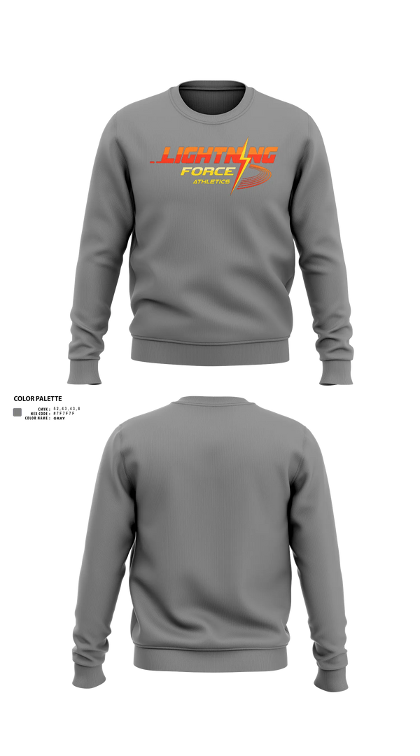 Crew Neck Sweatshirt, Lightning Force Athletics, Track & Field, Teamtime, Team time, sublimation, custom sports apparel, team uniforms, spirit wear, spiritwear, sports uniforms, custom shirts, team store, custom team store, fundraiser sports, apparel fundraiser