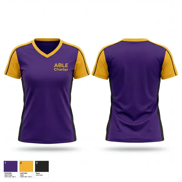 Womens Short Sleeve Vneck Shirt, ABLE Charter, Men's Volleyball, Teamtime, Team time, sublimation, custom sports apparel, team uniforms, spirit wear, spiritwear, sports uniforms, custom shirts, team store, custom team store, fundraiser sports, apparel fundraiser