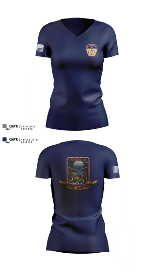 Womens Short Sleeve Vneck Shirt, City Of Greer FD, Fire Department, Teamtime, Team time, sublimation, custom sports apparel, team uniforms, spirit wear, spiritwear, sports uniforms, custom shirts, team store, custom team store, fundraiser sports, apparel fundraiser
