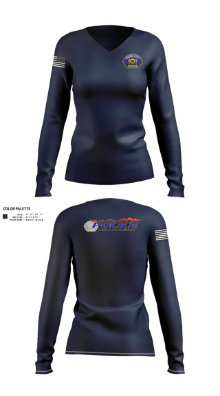 Womens Long Sleeve Vneck Shirt, Webb City Police Department, Police, Teamtime, Team time, sublimation, custom sports apparel, team uniforms, spirit wear, spiritwear, sports uniforms, custom shirts, team store, custom team store, fundraiser sports, apparel fundraiser