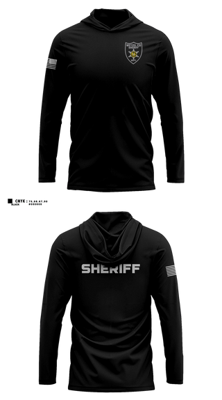 Long Sleeve hooded sunshirt, Wetzel County Sheriff, Police, Teamtime, Team time, sublimation, custom sports apparel, team uniforms, spirit wear, spiritwear, sports uniforms, custom shirts, team store, custom team store, fundraiser sports, apparel fundraiser