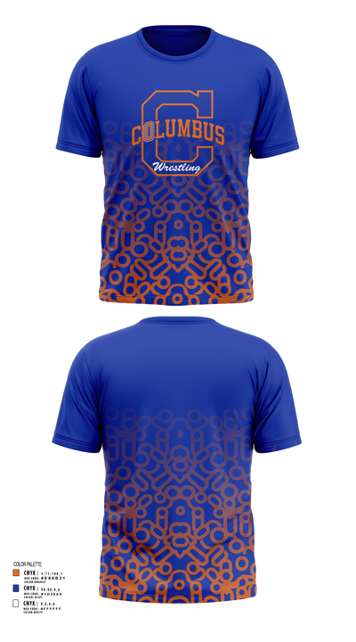 Columbus High School Wrestling 82810722 Short Sleeve Rash Guard Shirt - 21