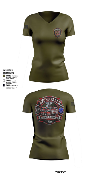 Womens Short Sleeve Vneck Shirt, Lyons falls fire, Fire Department, Teamtime, Team time, sublimation, custom sports apparel, team uniforms, spirit wear, spiritwear, sports uniforms, custom shirts, team store, custom team store, fundraiser sports, apparel fundraiser