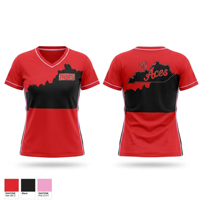 Ky Aces Women's Short Sleeve V-neck Shirt - 1