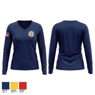 Womens Long Sleeve Vneck Shirt, BUREAU OF INDIAN AFFAIRS, Police, Teamtime, Team time, sublimation, custom sports apparel, team uniforms, spirit wear, spiritwear, sports uniforms, custom shirts, team store, custom team store, fundraiser sports, apparel fundraiser