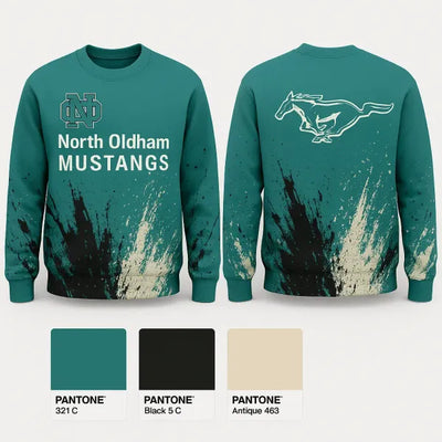 North Oldham Mustangs 77604898 Crew Neck Sweatshirt - 21