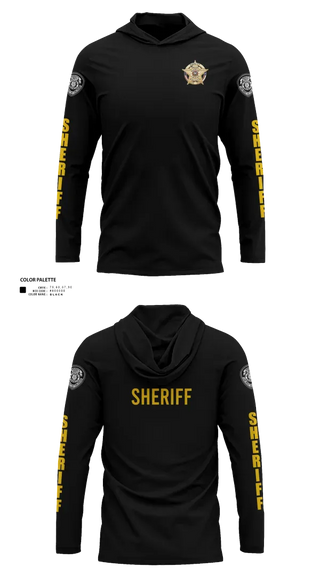 Long Sleeve Performance Shirt with hood, Pecos County Sheriff’s Office, Police, Teamtime, Team time, sublimation, custom sports apparel, team uniforms, spirit wear, spiritwear, sports uniforms, custom shirts, team store, custom team store, fundraiser sports, apparel fundraiser