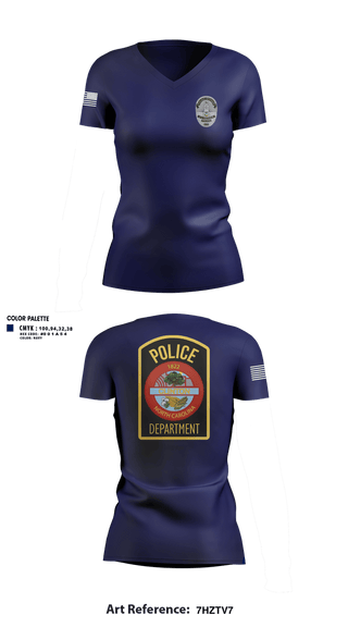 Womens Short Sleeve Vneck Shirt, Clinton Police Department, Police, Teamtime, Team time, sublimation, custom sports apparel, team uniforms, spirit wear, spiritwear, sports uniforms, custom shirts, team store, custom team store, fundraiser sports, apparel fundraiser