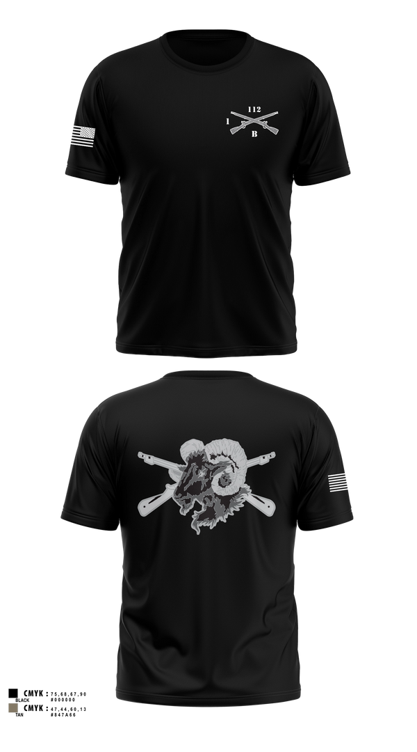 Old School Cotton Feel Shirt, Blacksheep Company, 1-112th Infantry, Army, Teamtime, Team time, sublimation, custom sports apparel, team uniforms, spirit wear, spiritwear, sports uniforms, custom shirts, team store, custom team store, fundraiser sports, apparel fundraiser