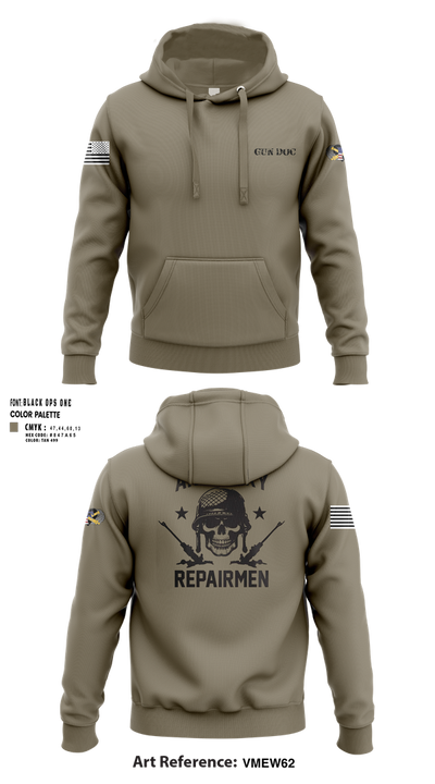 ARMT 1-320th Field Artillery 75505758 Hoodie - 155