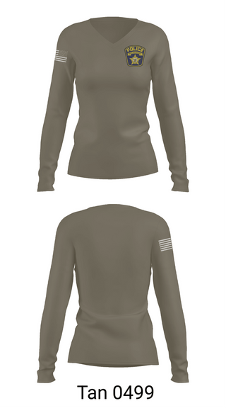 Womens Long Sleeve Vneck Shirt, West Milwaukee Police Department, Police, Teamtime, Team time, sublimation, custom sports apparel, team uniforms, spirit wear, spiritwear, sports uniforms, custom shirts, team store, custom team store, fundraiser sports, apparel fundraiser