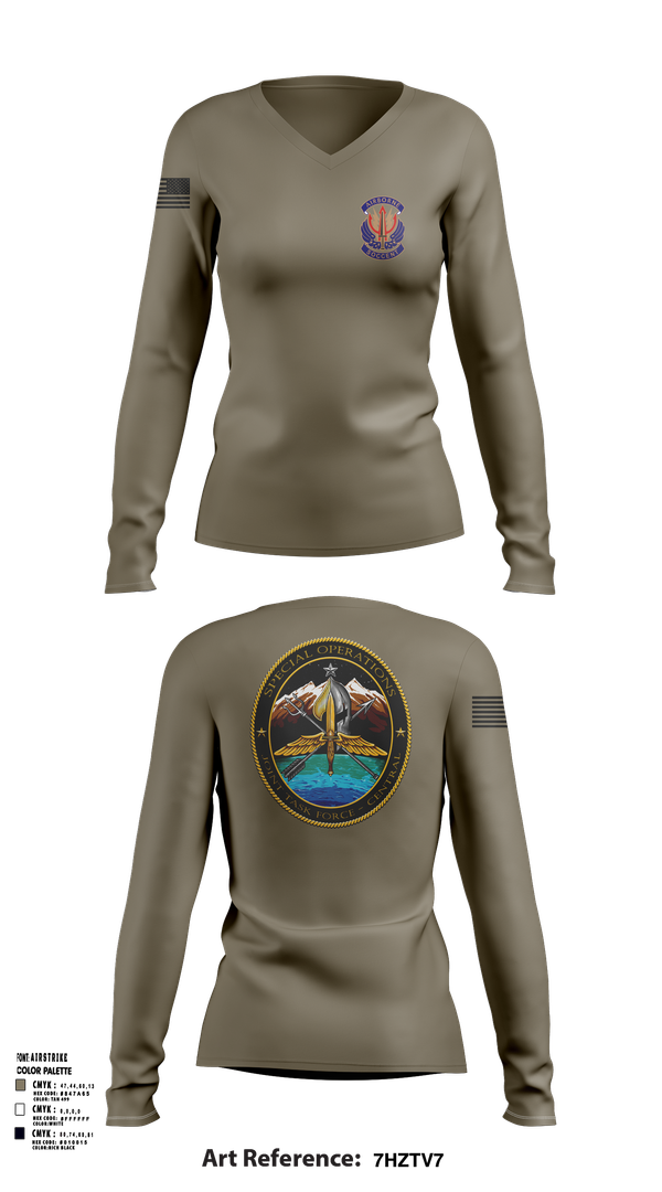 Womens Long Sleeve Vneck Shirt, IWTF-C, Air Force, Teamtime, Team time, sublimation, custom sports apparel, team uniforms, spirit wear, spiritwear, sports uniforms, custom shirts, team store, custom team store, fundraiser sports, apparel fundraiser