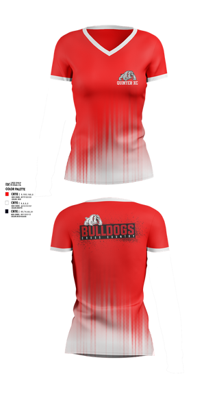 Womens Short Sleeve Vneck Shirt, Quinter XC, Cross Country, Teamtime, Team time, sublimation, custom sports apparel, team uniforms, spirit wear, spiritwear, sports uniforms, custom shirts, team store, custom team store, fundraiser sports, apparel fundraiser
