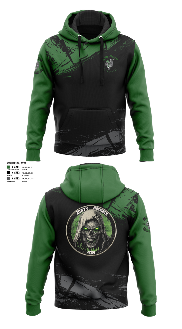 Hoodie, Dirty Rockets MCDirty Rockets MC, Men's Basketball, Teamtime, Team time, sublimation, custom sports apparel, team uniforms, spirit wear, spiritwear, sports uniforms, custom shirts, team store, custom team store, fundraiser sports, apparel fundraiser