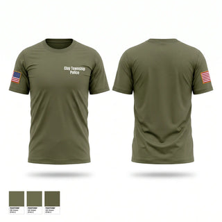 Old School Cotton Feel Shirt, Clay Township Police, Police, Teamtime, Team time, sublimation, custom sports apparel, team uniforms, spirit wear, spiritwear, sports uniforms, custom shirts, team store, custom team store, fundraiser sports, apparel fundraiser