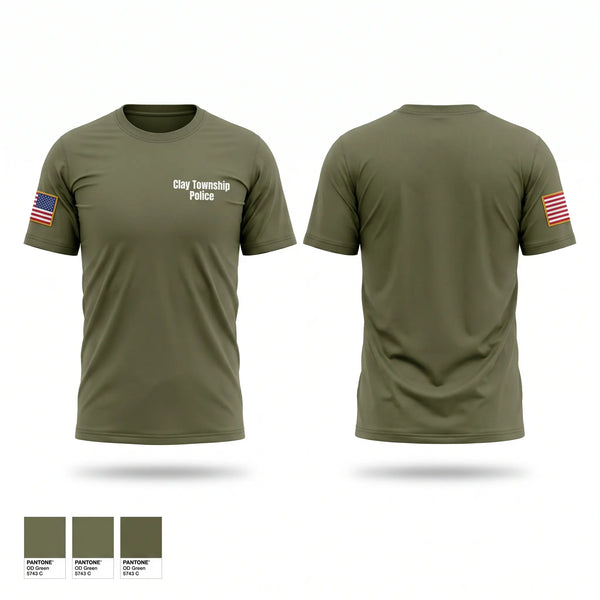 Old School Cotton Feel Shirt, Clay Township Police, Police, Teamtime, Team time, sublimation, custom sports apparel, team uniforms, spirit wear, spiritwear, sports uniforms, custom shirts, team store, custom team store, fundraiser sports, apparel fundraiser