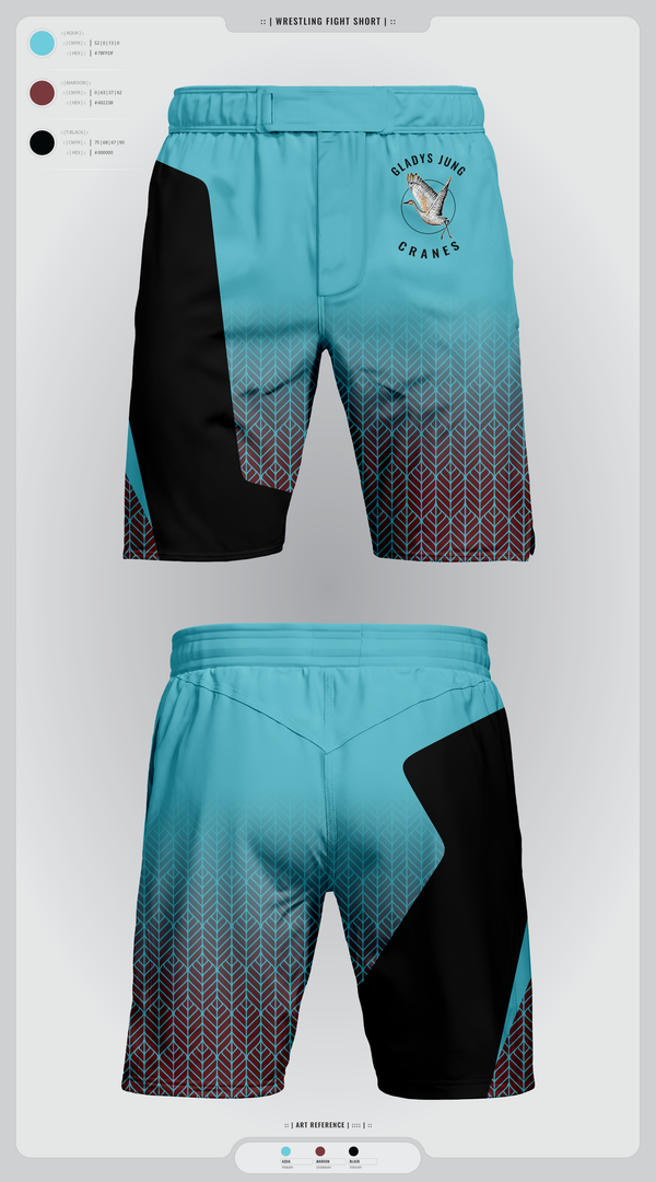 Fight Shorts, Cranes, Spirit Store, Teamtime, Team time, sublimation, custom sports apparel, team uniforms, spirit wear, spiritwear, sports uniforms, custom shirts, team store, custom team store, fundraiser sports, apparel fundraiser