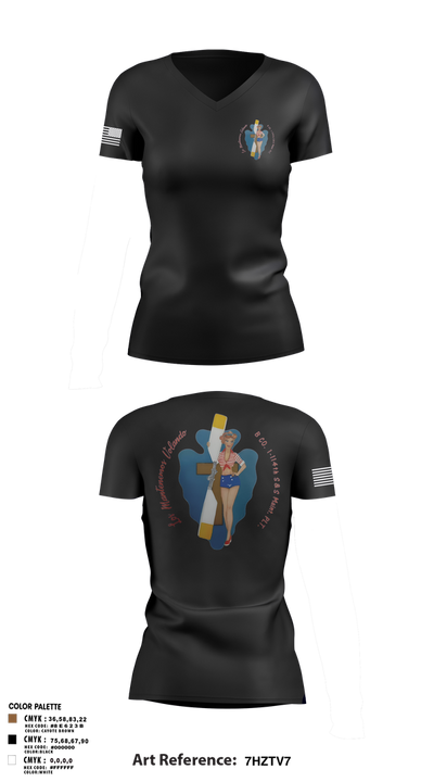 B Co. 1/114th polo Women's Short Sleeve V-neck Shirt - 3