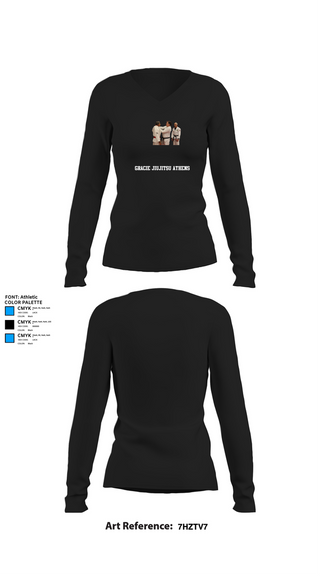 Womens Long Sleeve Vneck Shirt, Gracie JiuJitsu Athens, , Teamtime, Team time, sublimation, custom sports apparel, team uniforms, spirit wear, spiritwear, sports uniforms, custom shirts, team store, custom team store, fundraiser sports, apparel fundraiser