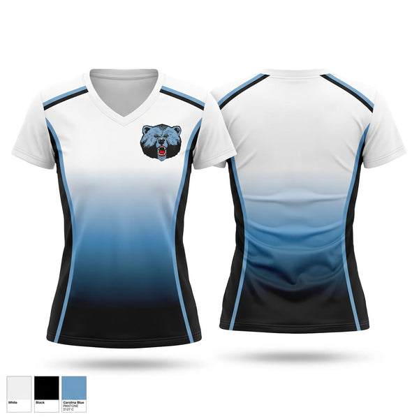 Womens Short Sleeve Vneck Shirt, Livingstone College Blue Bears, Track & Field, Teamtime, Team time, sublimation, custom sports apparel, team uniforms, spirit wear, spiritwear, sports uniforms, custom shirts, team store, custom team store, fundraiser sports, apparel fundraiser