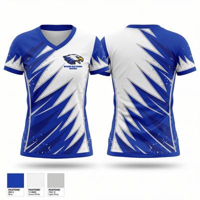 Milburn High School Baseball 57709896 Women's Short Sleeve V-neck Shirt - 1