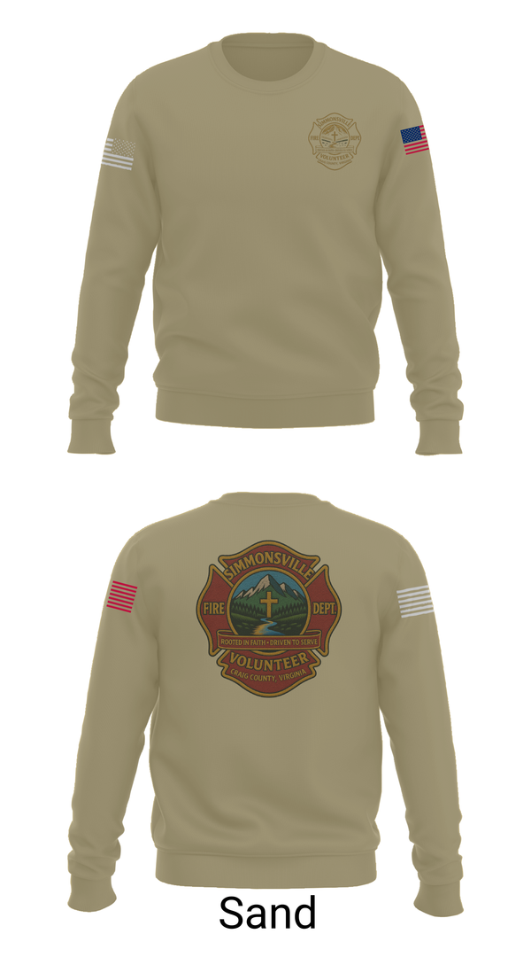 Crew Neck Sweatshirt, Simmonsville VFD, , Teamtime, Team time, sublimation, custom sports apparel, team uniforms, spirit wear, spiritwear, sports uniforms, custom shirts, team store, custom team store, fundraiser sports, apparel fundraiser