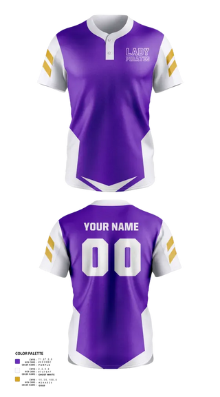 Two Button Softball Jersey, Lady Pirates, Softball, Teamtime, Team time, sublimation, custom sports apparel, team uniforms, spirit wear, spiritwear, sports uniforms, custom shirts, team store, custom team store, fundraiser sports, apparel fundraiser