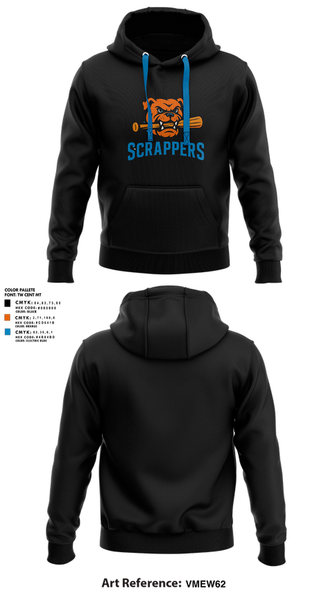 Hoodie, Scrappers, Baseball, Teamtime, Team time, sublimation, custom sports apparel, team uniforms, spirit wear, spiritwear, sports uniforms, custom shirts, team store, custom team store, fundraiser sports, apparel fundraiser