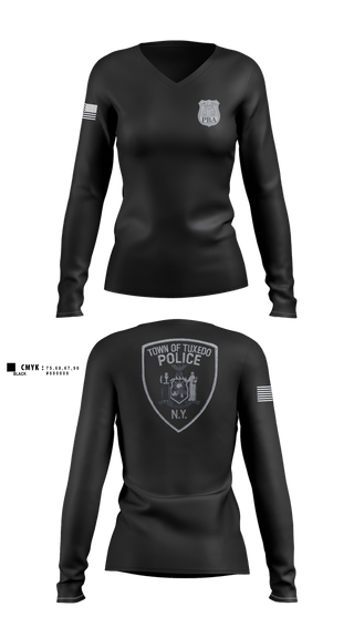 Womens Long Sleeve Vneck Shirt, TUXEDO PD, , Teamtime, Team time, sublimation, custom sports apparel, team uniforms, spirit wear, spiritwear, sports uniforms, custom shirts, team store, custom team store, fundraiser sports, apparel fundraiser