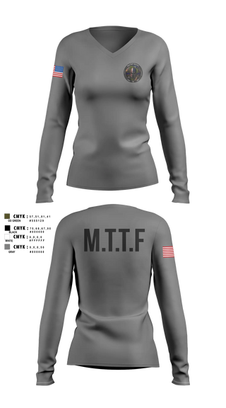 Womens Long Sleeve Vneck Shirt, Major Theft Task Force, Police, Teamtime, Team time, sublimation, custom sports apparel, team uniforms, spirit wear, spiritwear, sports uniforms, custom shirts, team store, custom team store, fundraiser sports, apparel fundraiser