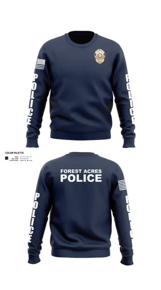 Crew Neck Sweatshirt, FOREST ACRES POLICE DEPARTMENT, Police, Teamtime, Team time, sublimation, custom sports apparel, team uniforms, spirit wear, spiritwear, sports uniforms, custom shirts, team store, custom team store, fundraiser sports, apparel fundraiser