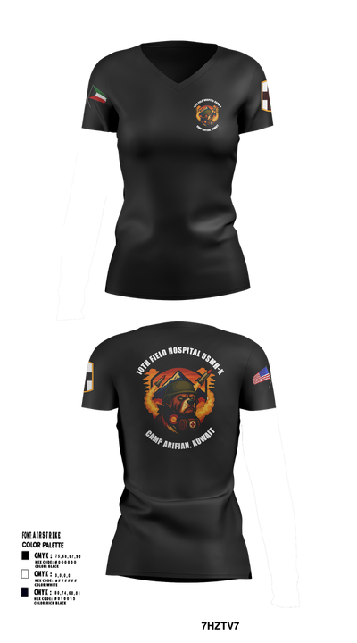 10th Field Hospital (FWD) 73609367 Women's Short Sleeve V-neck Shirt - 103