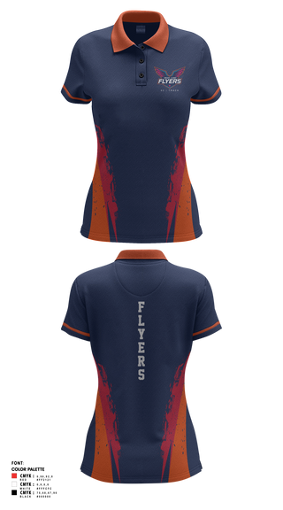 Womens Short Sleeve Performance Polo, Heartland Flyers, Track & Field, Teamtime, Team time, sublimation, custom sports apparel, team uniforms, spirit wear, spiritwear, sports uniforms, custom shirts, team store, custom team store, fundraiser sports, apparel fundraiser
