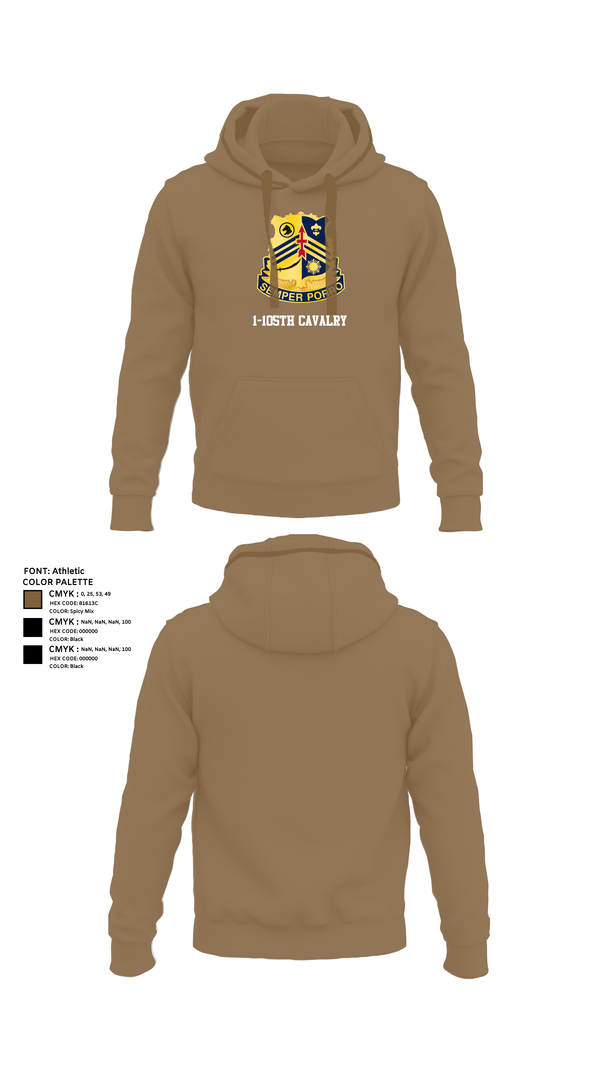 Hoodie, 1-105th cavalry, Army, Teamtime, Team time, sublimation, custom sports apparel, team uniforms, spirit wear, spiritwear, sports uniforms, custom shirts, team store, custom team store, fundraiser sports, apparel fundraiser