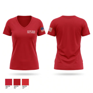 Womens Short Sleeve Vneck Shirt, Spring Brook Fire Company, Fire Department, Teamtime, Team time, sublimation, custom sports apparel, team uniforms, spirit wear, spiritwear, sports uniforms, custom shirts, team store, custom team store, fundraiser sports, apparel fundraiser