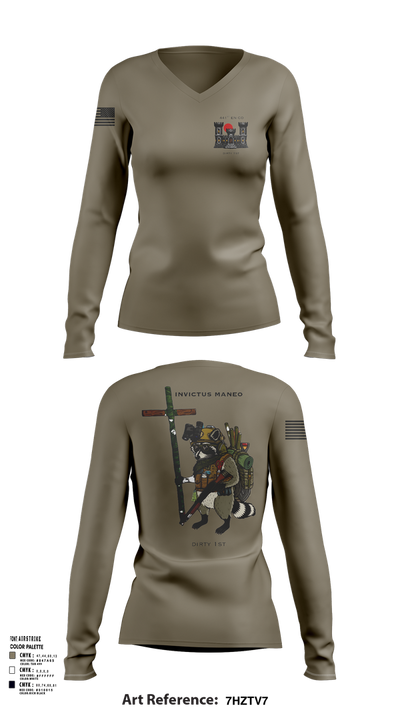 441st Engineer Company 97843489 Women's Long Sleeve V-neck Shirt - 109