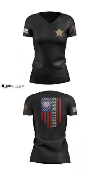 Womens Short Sleeve Vneck Shirt, Ottawa County Sheriff’s Office, Police, Teamtime, Team time, sublimation, custom sports apparel, team uniforms, spirit wear, spiritwear, sports uniforms, custom shirts, team store, custom team store, fundraiser sports, apparel fundraiser